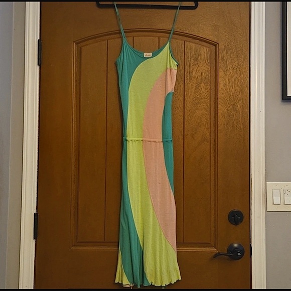 Ella Moss Dresses & Skirts - Ella Moss Midi green orange tie Dress Size M
